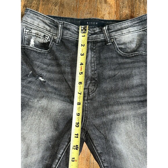 Risen Jeans Womens 7/28 Stretch Skinny Distressed Black - Picture 4 of 8